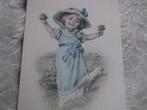 Antieke Franse Kaart - Meisje met Bloemetjes / Schaap, Verzenden, Voor 1920, Ongelopen, Kinderen