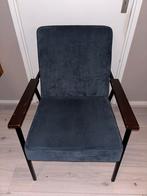 Blauwe rib fauteuil, Ophalen, Gebruikt, Eén, Retro