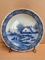 Grote vintage Delfts blauw wandbord/ schaal, Ophalen of Verzenden