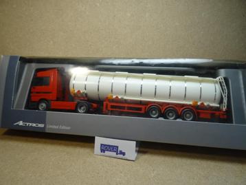 HERPA 1:87, MB ACTROS-1857, + BULK-TANK-Oplegger, Zie Foto`s beschikbaar voor biedingen