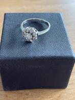 Wit gouden Rozet ring met   9 diamantjes  14 krts   maat  52, Sieraden, Tassen en Uiterlijk, Ringen, Gebruikt, Wit, Ophalen of Verzenden