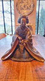 Bronzen beeld van een Japanse vrouw, Antiek en Kunst, Ophalen of Verzenden