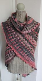 Omslagdoek warm roze en grijs tinten NIEUW Handmade, Ophalen of Verzenden, Nieuw, Maat 46/48 (XL) of groter, Sjaal