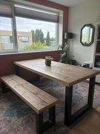 Houten eettafel, Ophalen, Zo goed als nieuw, Rechthoekig, 50 tot 100 cm