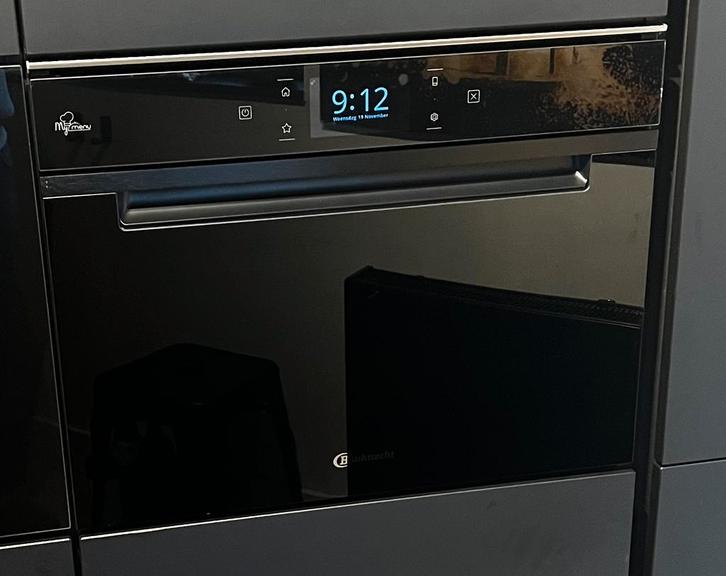 GEÏNTEGREERDE BAUKNECHT COMBIMAGNETRON: ZWART, Witgoed en Apparatuur, Ovens, Zo goed als nieuw, 45 tot 60 cm, Ophalen of Verzenden