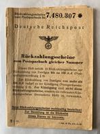 Rückzahlungsscheine Postbuch WO II, Duitsland, Overige typen, Ophalen of Verzenden, Landmacht