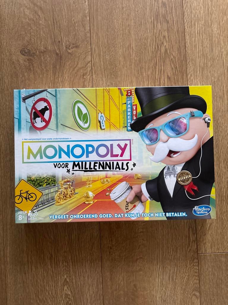 Monopoly voor Millennials - Bordspel, Drie of vier spelers, Ophalen, Zo goed als nieuw