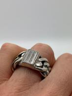 Z407 Prachtige zilveren Buddha to Buddha ring maat 19, 19 tot 20, Ophalen of Verzenden, X, Dame