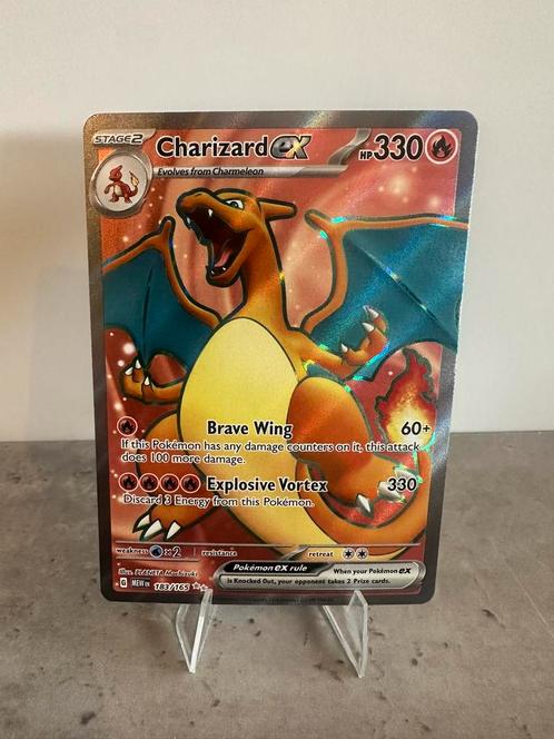 Charizard EX 183/165 Scarlet & Violet 151, Hobby en Vrije tijd, Verzamelkaartspellen | Pokémon, Zo goed als nieuw, Losse kaart