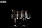 Set van 4 Wijnglazen – Gegraveerde lijnen – Jaren 50, Ophalen of Verzenden, Zo goed als nieuw, Overige typen