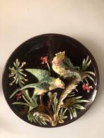 Vintage Majolica Bord met Vogels ca 35 cm, Ophalen