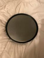 Zwarte spiegel - 30x30 cm, Huis en Inrichting, Woonaccessoires | Spiegels, Ophalen, Minder dan 50 cm, Gebruikt, Rond
