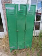 Groene metalen lockerkast - 3 deurs, Huis en Inrichting, Kasten | Lockerkasten, Ophalen, Gebruikt, Industrieel