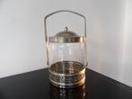 Art Deco Koekjesdoos, chroom/vernikkeld/glas, Ophalen of Verzenden