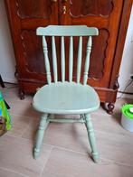 Vintage Houten Stoel - Lichtgroen, Huis en Inrichting, Stoelen, Ophalen