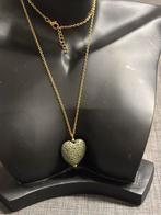 Mooie goudkleurige ketting met een groen hartje, Ophalen of Verzenden, Groen, Overige materialen