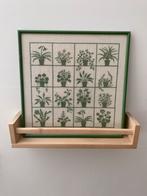 Vintage Geborduurd Schilderij - Planten, Jaren 60/70, Ophalen of Verzenden