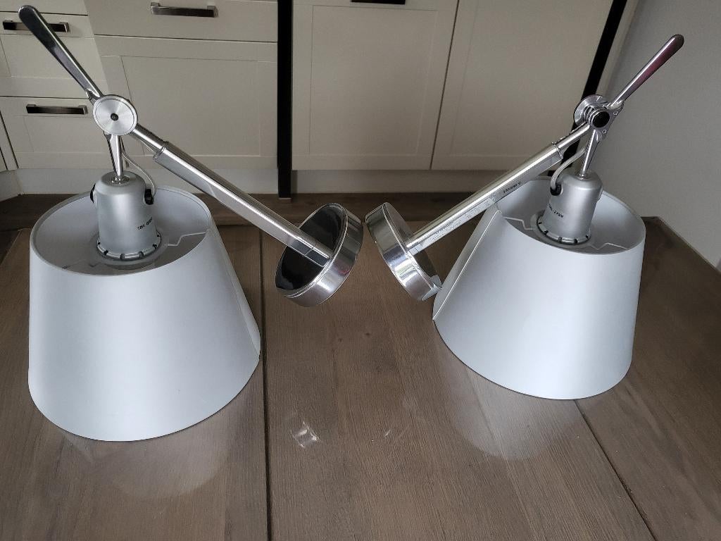 2 x lamp artemide tolomeo wandlamp wand lamp schemerlamp bed, Huis en Inrichting, Ophalen of Verzenden, Zo goed als nieuw, Metaal