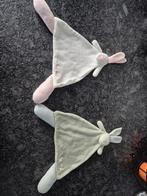 Knuffeldoekjes konijn van Bambino roze/ wit en groen/ wit, Kinderen en Baby's, Speelgoed | Knuffels en Pluche, Ophalen of Verzenden