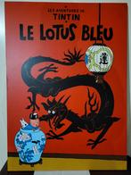 Handgeschilderd Kuifje - De Blauwe Lotus (90x65cm), Ophalen of Verzenden