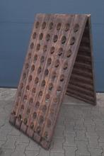 Champagne rek, wijnrek / pupitre frans eiken, Ophalen, Gebruikt, 25 flessen of meer, 75 cm of meer