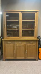 Mooie massief houten vitrine kast, Ophalen of Verzenden, Zo goed als nieuw, 25 tot 50 cm