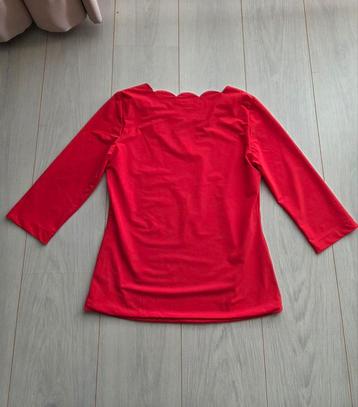 Purdey top M rood travelstof geschupte halslijn blouse nieuw beschikbaar voor biedingen