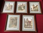 Rothenburg 5 etsen / litho’s door Ernst Geissendorfer, Antiek en Kunst, Ophalen of Verzenden