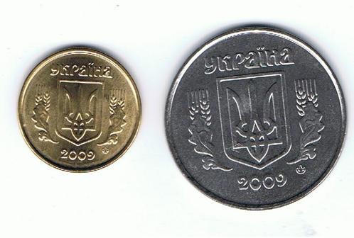 18-1325 Ukraine 5 & 10 kopiyok 2009, Postzegels en Munten, Munten | Europa | Niet-Euromunten, Losse munt, Overige landen, Ophalen of Verzenden