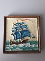Cloisonne tegel Porceleyne Fles van een schip, Antiek en Kunst, Antiek | Wandborden en Tegels, Ophalen of Verzenden