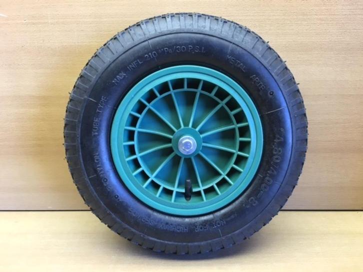 Kruiwagenwiel kunststof velg + as., Tuin en Terras, Hand-tuingereedschap, Nieuw, Overige soorten, Ophalen of Verzenden