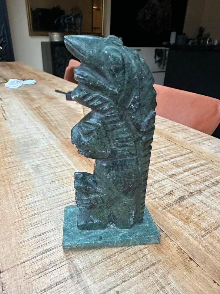 Maya Beeld van Groene Steen, Antiek en Kunst, Kunst | Beelden en Houtsnijwerken, Ophalen of Verzenden