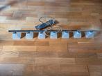 Plafondlamp/Hanglamp met 7 melkglazen kappen, Ophalen, Zo goed als nieuw, Glas