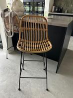 Barkruk bamboe en staal, Huis en Inrichting, Barkrukken, Ophalen, Gebruikt, 60 tot 90 cm, 1 kruk