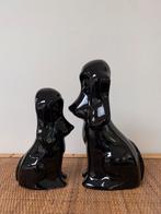 Twee zwarte vintage honden beeldjes., Ophalen of Verzenden, Zo goed als nieuw, Dier