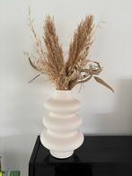 Vaas met droogbloemen - Stijlvol Decoratie, Ophalen, Wit, Aardewerk of Porselein, Zo goed als nieuw