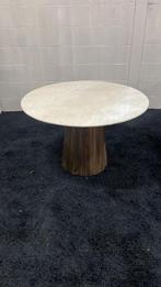 Eettafel marmer wit/beige 120cm japandi stijl
