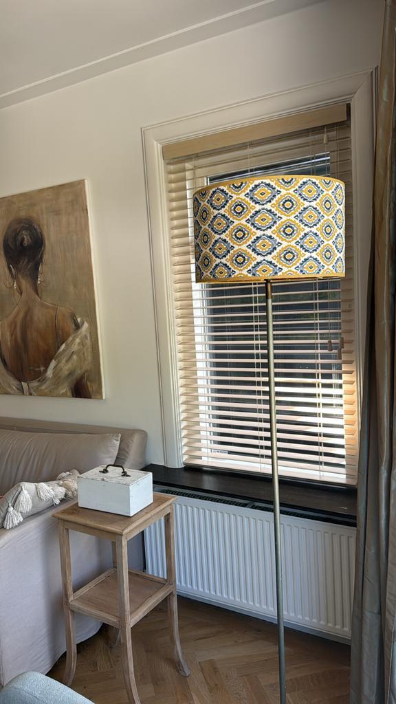 Retro/Vintage Lampenkap, Huis en Inrichting, Lampen | Lampenkappen, Gebruikt, Minder dan 25 cm, Rond, Wit, Ophalen