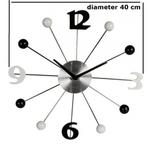 wandklok Zwart Wit diameter 40 cm - aluminium, Zentrada, Wandklok, Service@zentrada.nl, Nieuw