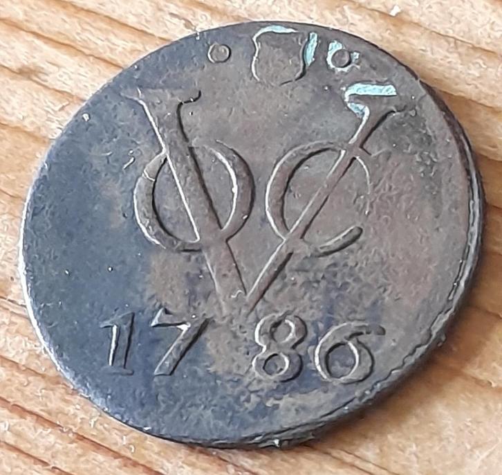 VOC duit Utrecht 1786, Postzegels en Munten, Munten | Nederland, Losse munt, Overige waardes, Vóór koninkrijk, Ophalen of Verzenden