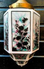 Antiek Jugendstil Glazen Lamp / Hanglamp met Fraai Decor, Ophalen of Verzenden, Zo goed als nieuw, Glas