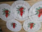 Ronde Kerst kleedjes  5 stuks - retro!, Ophalen of Verzenden, Gebruikt