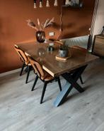 Eetkamer stoelen 4 stuks, Huis en Inrichting, Stoelen, Ophalen, Bruin, Leer, Zo goed als nieuw