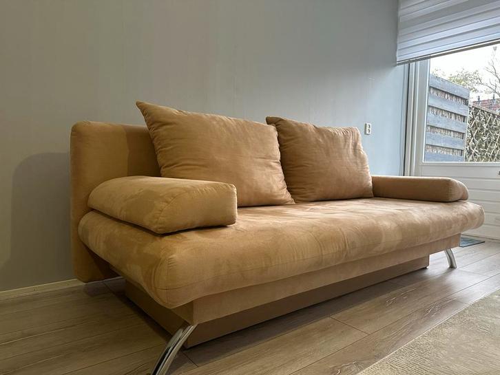 Nette Slaapbank - Comfortabel en weinig gebruikt!, Huis en Inrichting, Banken | Sofa's en Chaises Longues, Zo goed als nieuw, Tweepersoons