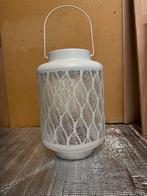 Witte Windlicht - 40 cm hoog, Huis en Inrichting, Woonaccessoires | Kandelaars en Kaarsen, Ophalen, 25 tot 50 cm, Wit, Nieuw