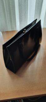 Vintage zwart leren handtasje, Ophalen of Verzenden, Gebruikt, Zwart, Handtas