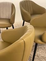 4 Leolux Baani eetkamerstoelen Ceras leder, Ophalen, Nieuw, Stof, Vijf, Zes of meer stoelen