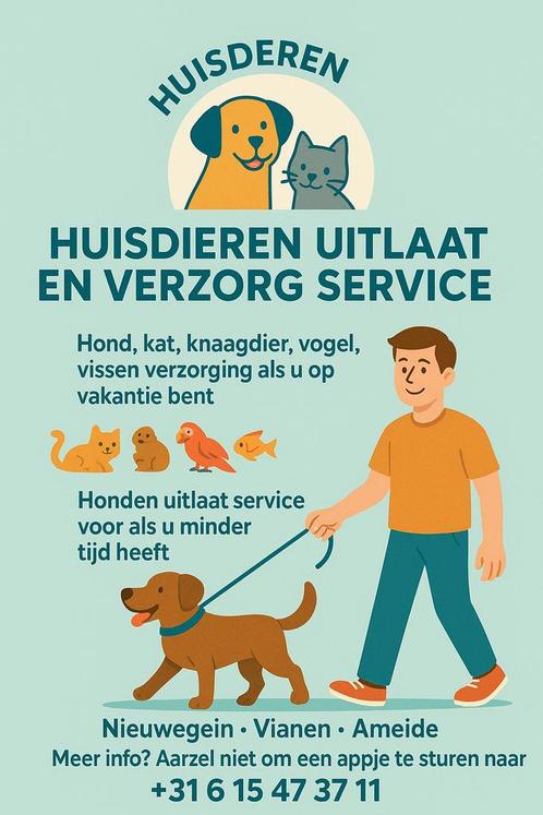 Huisdieren oppas & Uitlaatservice, Diensten en Vakmensen, Dieren | Honden | Verzorging, Oppas en Les, Particuliere oppas, Uitlaatservice