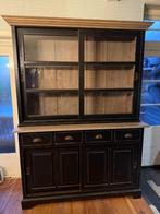 fraaie zwarte buffetkast 160 (breed) x 220 (hoog), Ophalen, Gebruikt, 200 cm of meer, Glas