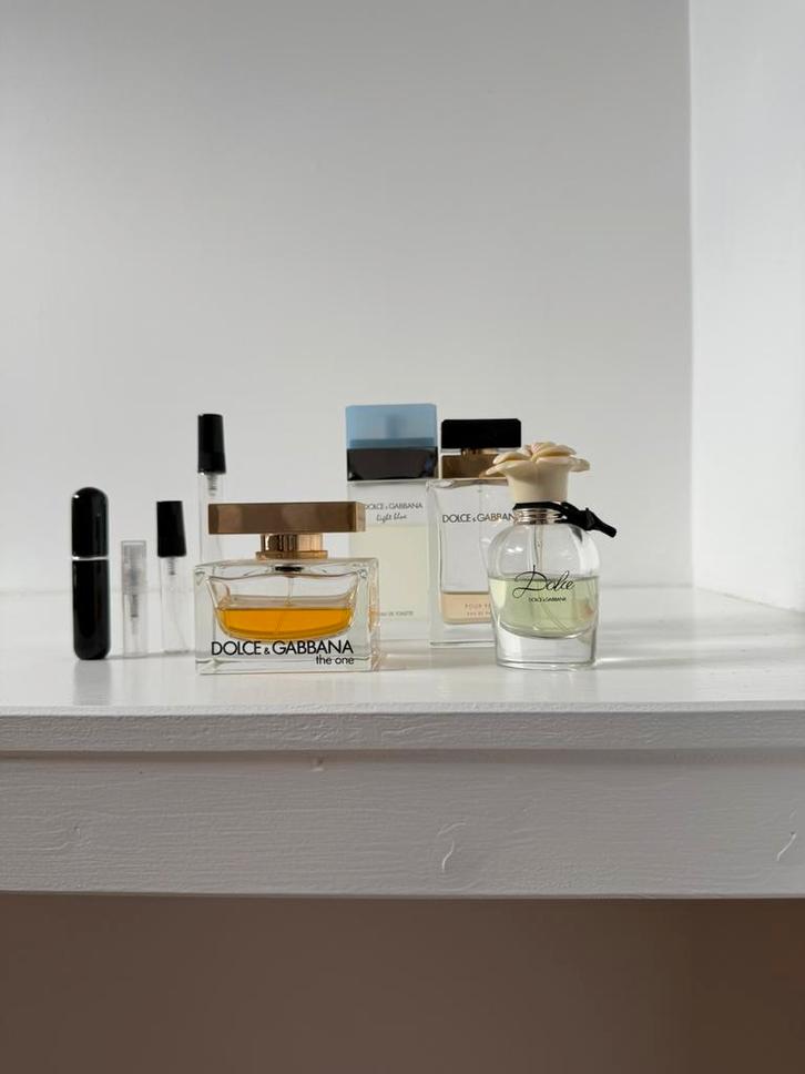 D&G heren + dames sample/ decant 2, 5 of 10 ml, Sieraden, Tassen en Uiterlijk, Uiterlijk | Parfum, Nieuw, Verzenden